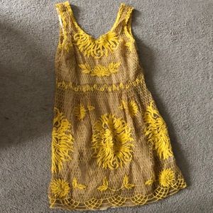 Beautiful sunflower crochet lace dress